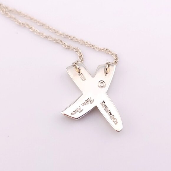 Tiffany & Co. Sterling Silver Paloma Picasso X Kiss Pendant Necklace 16"inch - Picture 8 of 13